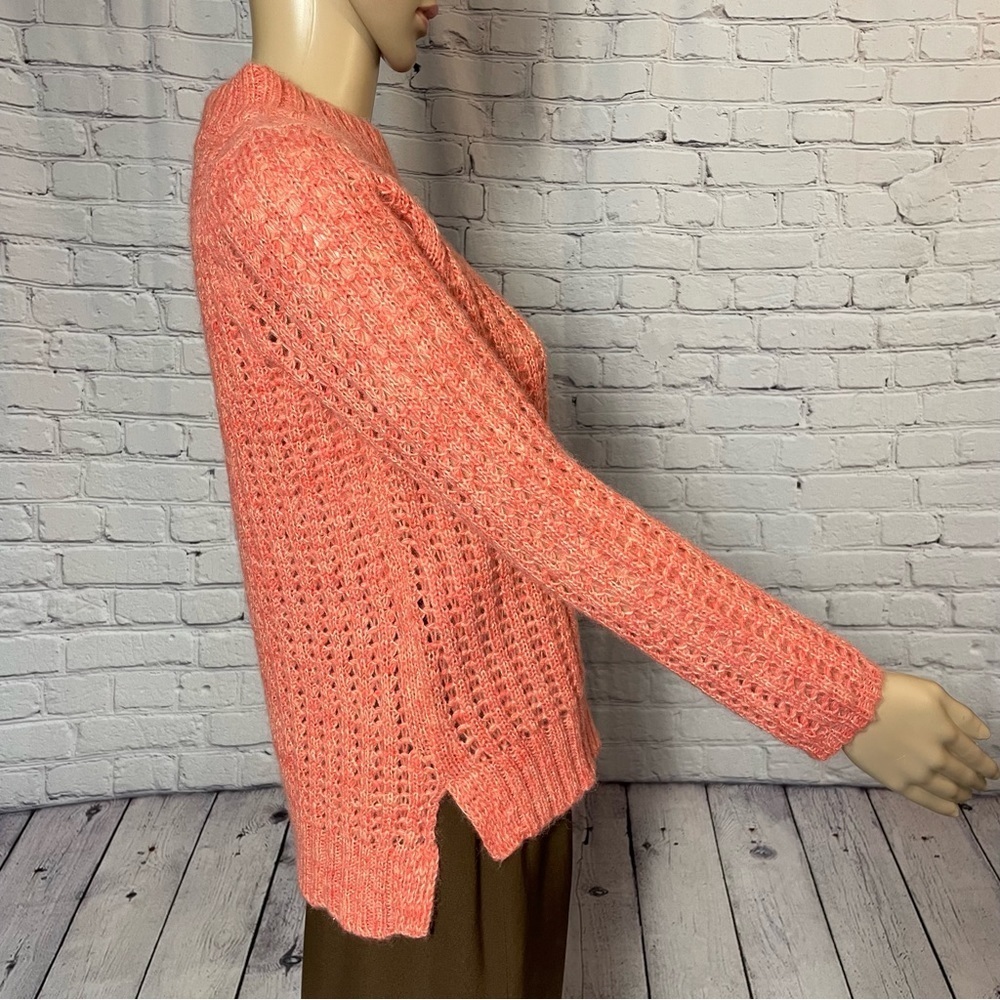 NWT New Anthropologie Field of Flowers Wool Blend Orange Sweater Size S - Picture 4 of 13